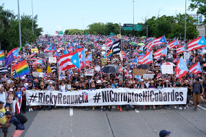 Die größte Demonstration in der Geschichte Puerto Ricos am 23.7.2019 - für den sofortigen Rücktritt des Gouverneurs