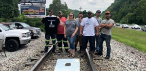 Die Bergareiter und Arbeiterinnen, die seit rund einem Monat die Bahnlinie für Kohletransporte in Kentucky blockieren