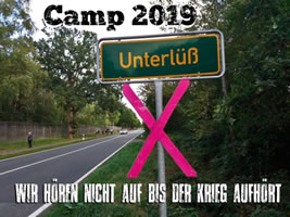 Aktionstage/Camp/Demo vom 1.-9. September 2019 am Produktionsstandort in Unterlüß bei Celle: „Rheinmetall entwaffnen - Rüstungsproduktion blockieren!“