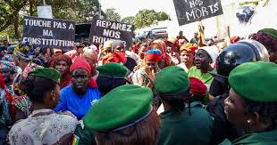 Massenproteste gegen Verfassungsänderung in guinea Oktober 2019