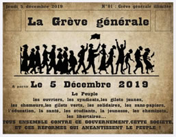 FRankreich: Generalstreik gegen die "Rentenreform" am 5. Dezember 2019