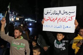 Demonstration unter Belagerung: Gegen die fundamentalistischen Milizen in Idlib, Syrien am 7.11.2019