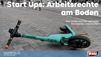 Start Ups: Arbeitsrechte am Boden (FAU Hannover, Foto zeigt einen : E-Scooter des Verleihers TIER