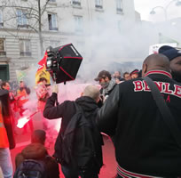 Foto von Bernard Schmid der Demo gegen Renten"reform" am 17.12.2019 in Paris