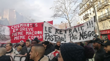 Foto von Bernard Schmid der Demo gegen Renten"reform" am 17.12.2019 in Paris