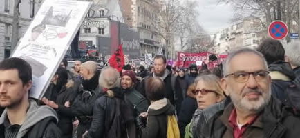 Foto von Bernard Schmid der Demo gegen Renten"reform" am 17.12.2019 in Paris
