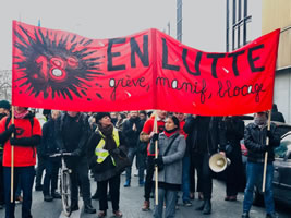 Auf der Pariser Demo gegen die Renten"reform" am 24. Januar 2020