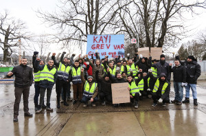 Streikende Bauarbeiter aus der Türkei in Litauen um Januar 2020