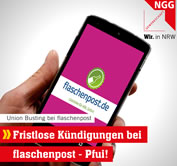 NGG NRW kritisiert Kündigungen vor Betriebsratswahl bei Flaschenpost in Düsseldorf