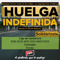 Solidaritätsplakat der CNT Valencia mit dem Migantenstreik in zwei Felischfabriken seit dem 25.2.2020
