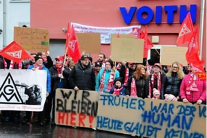 Voith-Beschäftigte für Standorterhalt