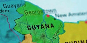 Landkarte Guyana auch "Ende der Welt" genannt, aber jetzt mit Öl...