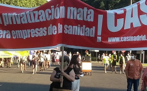 Die erste Demonstration in Madrid nach Aufhebung des Ausnahezustandes am 20.6.2020 - Gegen die Privatisierung des Gesundheitswesens