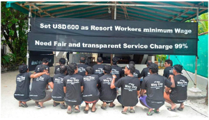 Die Gewerkschaftskampagne für einen höheren Mindestlohn auf den Malediven 2015