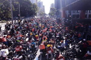 Kurierdemonstration in Sao Paulo am 1.7.2020