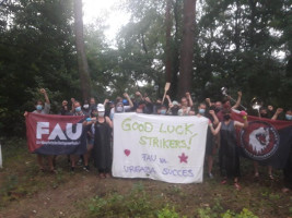 Soliaktion der FAU mit dem Erntestreik in Südwestengland