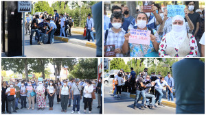 Solidaritätsaktion mit Rechtsanwälten im Hungerstreik in Istanbul am 1.8.2020