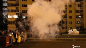 Protest am 2. Tag nach der Wahl in der Hauptstadt von Belarus