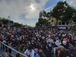 Die bisher größte Demonstration gegen die Monarchie in Thailand am 16.8.2020 in Bangkok