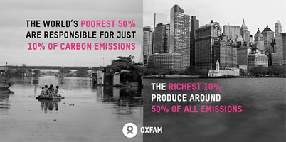 Oxfam: Klimawandel und Ungleichheit: Das reichste 1 Prozent schädigt das Klima doppelt so stark wie die ärmere Hälfte der Welt