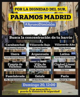 Mobilisierungsplakat Madrid 20.9.2020 gegen die Ausgangssperre für ärmere Viertel