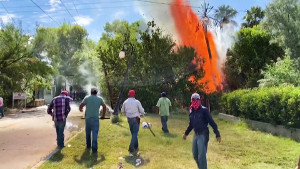 Wasserprotest in Mexiko im September 2020