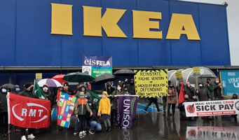 Angriffe auf die Lohnfortzahlung und Gesundheitsschutz sowie Entlassung eines widerständigen Gewerkschafters bei Ikea in Großbritannien rufen breite Proteste hervor