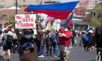 Protest gegen Polizeigewalt in Chile im Oktober 2020