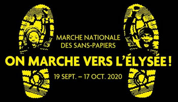 Sternmarsch der Papierlosen in Frankreich im Oktober 2020