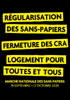 Plakat des Sternmarsches der Papierlosen auf Paris zum 17.10.2020