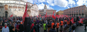 Demonstration gegen Klassenjustiz in Modena am 3.10.2020