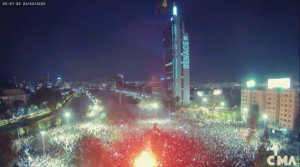 Referendumsdemonstration in Santiago de Chile am 25.10.2020
