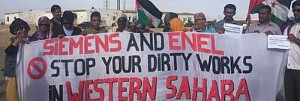 Protest gegen Siemens Unterstützung für Westsahara-Besatzung durch Marokko