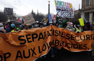 Frankreich: Protestdemonstration am 12.12.2020 in Paris (Foto: Bernard Schmid)