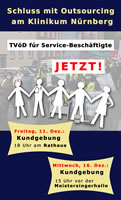 Protest am 11./16.12.2020: Schluss mit Outsourcing am Klinikum Nürnberg