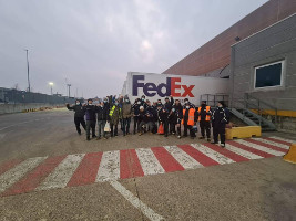 Am 20.1.2021 Streik bei Fedex Mailand - es wurde in ganz Italien und auch in Belgien gestreikt gegen europaweit 6.000 geplante Entlassungen