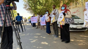 Sudans Gewerkschaften protestieren gegen Milizen hier in El Obeid im Januar 2021
