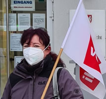 Kristin Zuber kämpft für das Recht auf Maskenpause - Foto: ver.di Bezirk Mittleres Ruhrgebiet