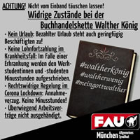 FAU München: Buchhandelskette Walther König in München kündigt studentischen Angestellten nach Kritik an Arbeitsbedingungen