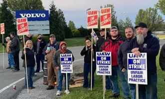 USA im April 2021: 2.900 Volvo-Trucks-Arbeiter in Virginia legen die Arbeit nieder