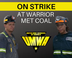 Elfhundert Bergleute streiken seit dem 1. April 2021 bei Warrior Met Coal in Alabama für ihre Opfer beim Konkurs 2015