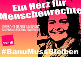 Unterschriftensammlung und Soli-Kampagne #BanuMussBleiben (ver.di Bayern - Bezirk Mittelfranken)