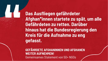 Regierung muss Hilferufe aus Afghanistan ernst nehmen – Breites Bündnis für Aufnahmeprogramme