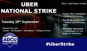 Uber-Fahrer*innen in Großbritannien am 28.09.2021 zu landesweitem Streik aufgerufen