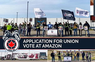 Teamsters Canada nehmen Gewerkschaftsabstimmung im Amazon-Werk in Nisku, Alberta, in Angriff