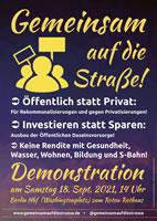 Berlin geht "Gemeinsam auf die Straße" am 18.9.21: Öffentlich statt privat