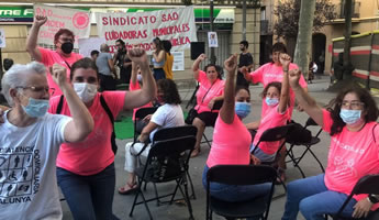 Arbeiterinnen der ambulanten Pflege in Sant Feliu de Llobregat bei Barcelona seit 8. September im unbefristeten Streik, mit einem Streiktag pro Woche