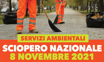 Italienische MüllwerkerInnen am 8. November 2021 im landesweiten Streik gegen prekäre Arbeitsbedingungen