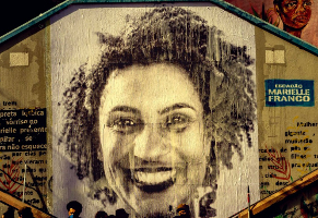 Brasilien: Streetart Bild von der ermordeten Stadträtin Marielle Franco