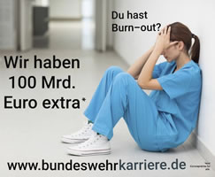 Bundeswehr: Du (Pflegekraft) hast Burn-out? Wir haben 100 Mrd. Euro extra